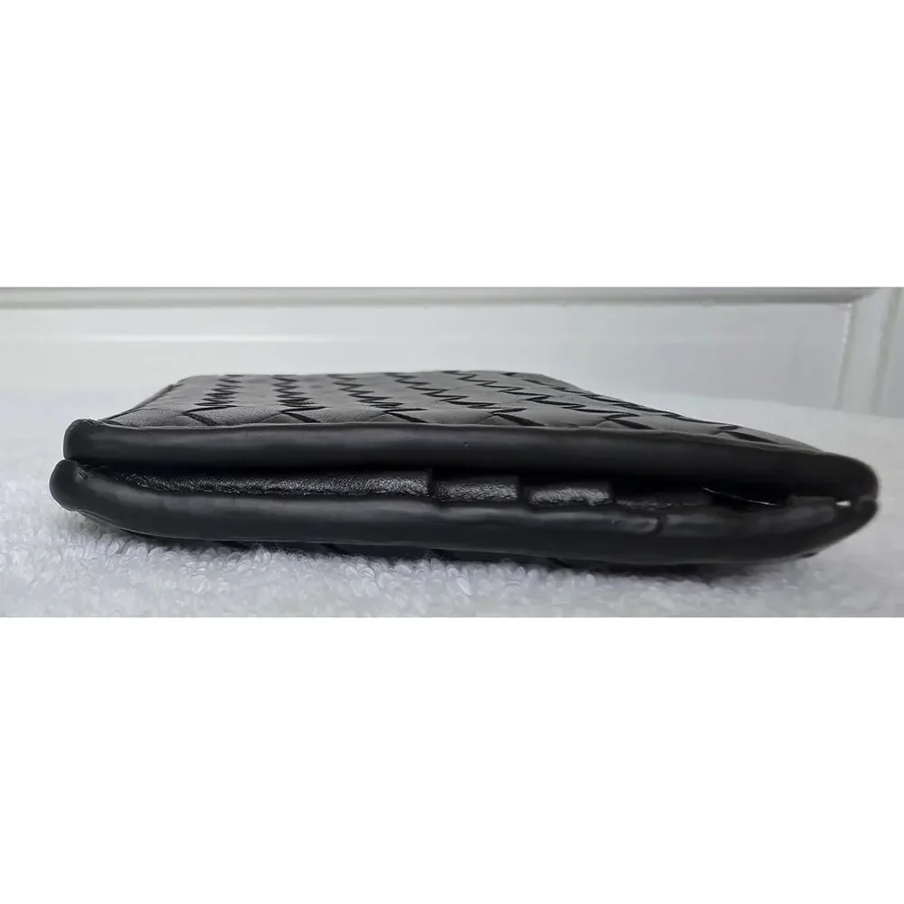 Bottega Veneta Men's Black Woven Bifold Wallet w/Card Slots Made Italy w/COA